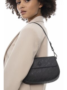 Женская сумка через плечо с кожаным принтом BENETTON, черный