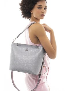 Женская сумка через плечо с кожаным принтом BENETTON, темно-серый