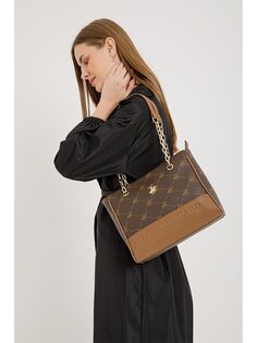 Женская сумка через плечо с кожаным принтом Beverly Hills Polo Club, кофе