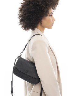 Женская сумка через плечо с кожаным принтом BENETTON, черный