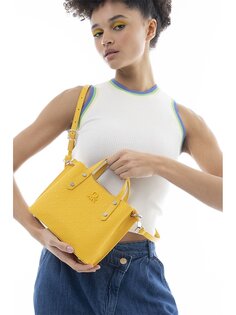 Женская сумка через плечо с принтом под кожу BENETTON, желтый