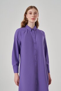 Фиолетовое платье-рубашка на пуговицах Aerobin Mizalle