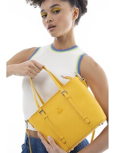 Женская сумка через плечо с принтом под кожу BENETTON, желтый