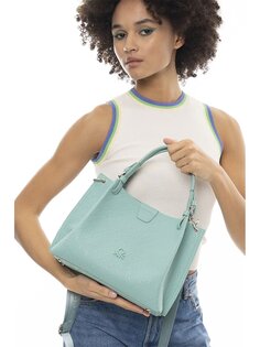 Женская сумка через плечо с принтом под кожу BENETTON, вода зеленая