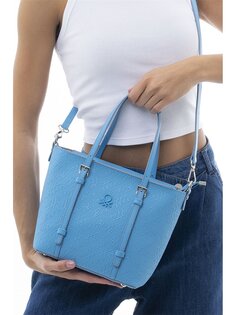 Женская сумка через плечо с принтом под кожу BENETTON, синий