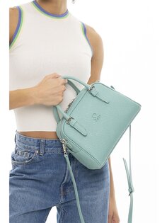 Женская сумка через плечо с принтом под кожу BENETTON, вода зеленая