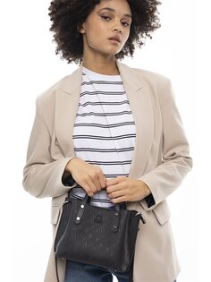 Женская сумка через плечо с принтом под кожу BENETTON, черный