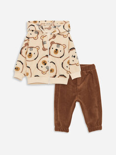 Флисовая толстовка с капюшоном и спортивными штанами для маленьких мальчиков, комплект из 2 предметов LCW baby