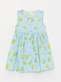 Платье из поплина с круглым вырезом для маленьких девочек LCW baby