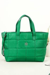 Женская сумка-шоппер Nori с квадратной вышивкой BP-4771O BİPANYA, изумруд