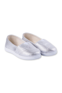 Льняные туфли Toms с пайетками, серебристый First Step