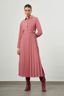 Платье пыльной розы и плиссированная юбка Mizalle