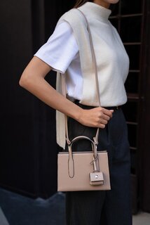 Маленькая женская сумка-шоппер из норки, сафьяно MADAMRA