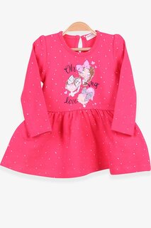Платье с длинными рукавами для девочек, коралловый с детским принтом (1–4 года) Breeze