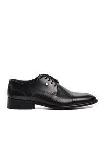 9511 Черные мужские классические туфли из натуральной кожи Laser Fosco
