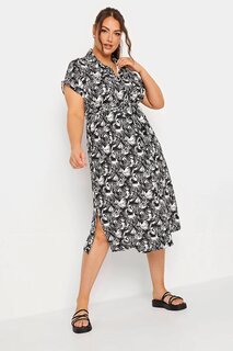 Платье-рубашка из лайкры с поясом и половиной рукавов больших размеров 302078 Stil Diva
