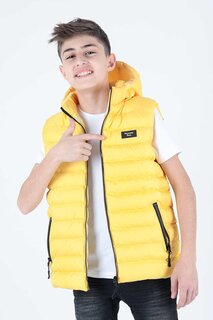 Модный жилет-пуховик с капюшоном для мальчиков Ak215051 ahengim, желтый
