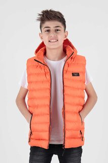 Модный жилет-пуховик с капюшоном для мальчиков Ak215051 ahengim, апельсин