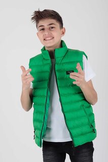 Модный жилет-пуховик без капюшона для мальчиков Ak215354 ahengim, зеленый