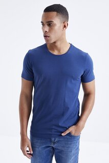 Мужская базовая футболка Indigo со стандартным круглым вырезом и короткими рукавами TOMMYLIFE