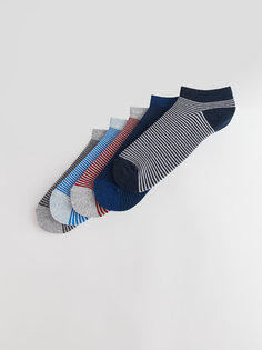 Полосатые мужские носки-пинетки (5 шт.) LCW ACCESSORIES, пряжа смешанного цвета