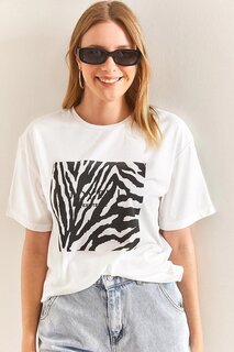 Женская футболка из чесаного хлопка с рисунком SHADE, черный