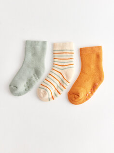 Полосатые носки для маленьких мальчиков, 3 предмета LCW baby, сизый