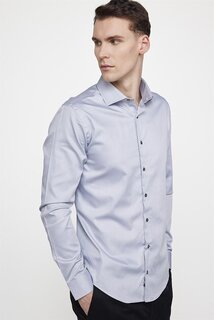 Мужская рубашка Slim Fit Koton Satin Premium Series TUDORS, серый