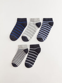 Полосатые носки для мальчиков (5 шт.) LCW Kids, окрашенная пряжа смешанного цвета