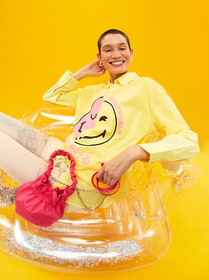 Женская футболка с коротким рукавом с круглым вырезом и принтом SmileyWorld, светло-желтого