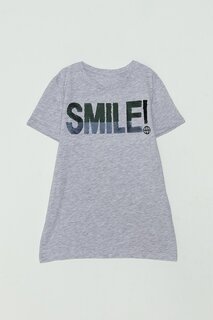 Футболка унисекс с принтом Smile и пайетками JackandRoy