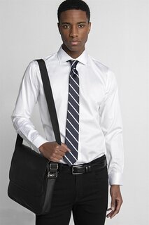 Приталенная мужская белая рубашка премиум-класса из 100% хлопка из атласа TUDORS