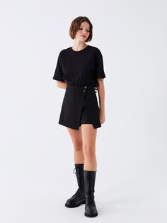 Женская юбка-шорты стандартного кроя LCW Casual, новый черный