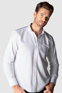 Мужская рубашка классического кроя с рисунком TUDORS, белый