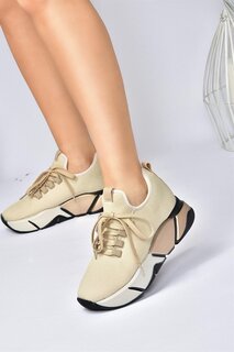 M848440004 Женские кроссовки бежевого/бронзового цвета Fox Shoes