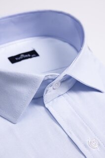 Хлопковая мужская рубашка большого размера с легким железным держателем для галстука Добби TUDORS, синий