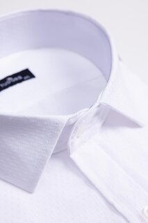 Хлопковая мужская рубашка большого размера с легким железным держателем для галстука Добби TUDORS, белый