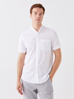 Мужская рубашка обычного кроя с коротким рукавом LCWAIKIKI Basic, буксе белый