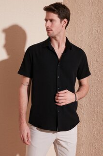 Хлопковая рубашка Slim Fit с короткими рукавами CF23S113139 Buratti, черный