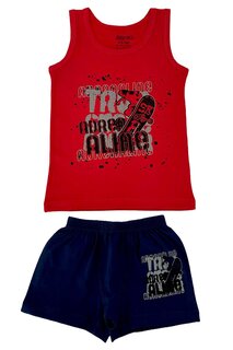 Хлопковая нижняя рубашка с рисунком и принтом для мальчиков, комплект из верхней и нижней части 83013 TOLIN
