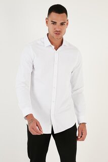 Хлопковая приталенная рубашка с длинным рукавом CF23S7492 Buratti, белый