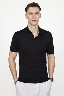 Мужская рубашка поло Slim Fit трикотажная хлопковая черная футболка TUDORS