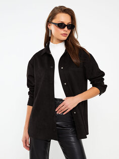 Простая женская куртка-рубашка с длинным рукавом и застежкой на кнопку спереди LCWAIKIKI Classic