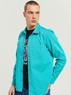 Мужская рубашка стандартного кроя с длинным рукавом XSIDE, вода зеленая