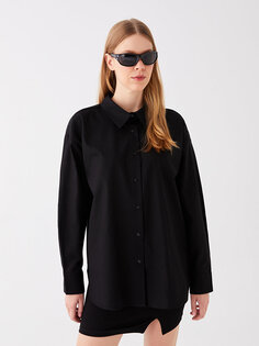 Простая женская рубашка оверсайз с длинным рукавом LCW Casual, новый черный