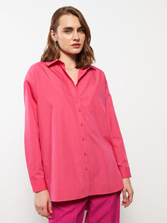 Простая женская рубашка с длинным рукавом LCWAIKIKI Classic, средний розовый