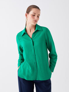 Простая женская рубашка с длинным рукавом LCWAIKIKI Classic, зеленый