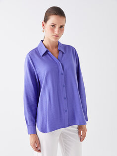 Простая женская рубашка с длинным рукавом LCWAIKIKI Classic, светло-фиолетовый
