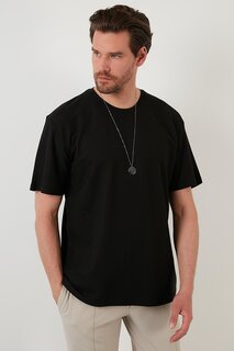 Хлопковая футболка обычного кроя с круглым вырезом 5902363 Buratti, черный