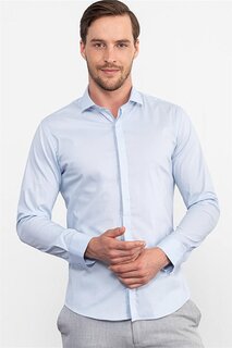 Мужская синяя рубашка Super Slim Fit из хлопка и лайкры TUDORS